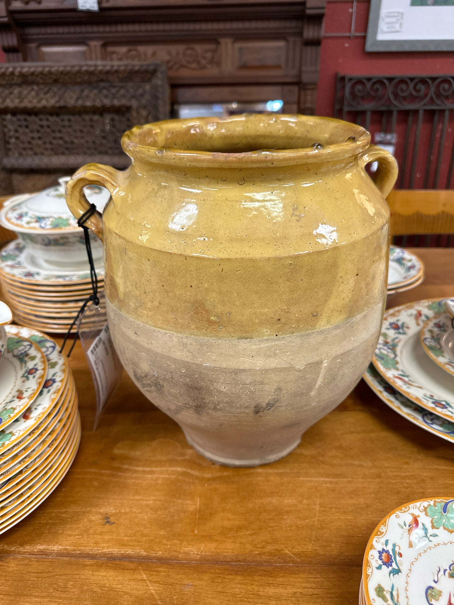 Antique Large Yellow Clay Pot