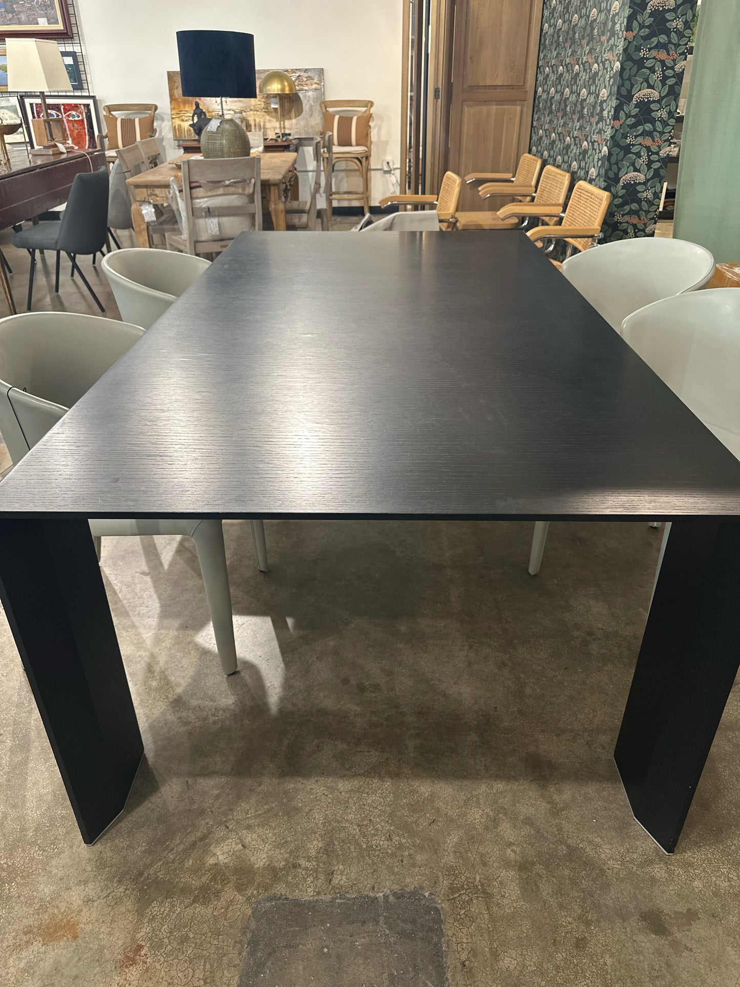 Cassina El Dom Dark Wood Modern Dining Table, 83" x 43"