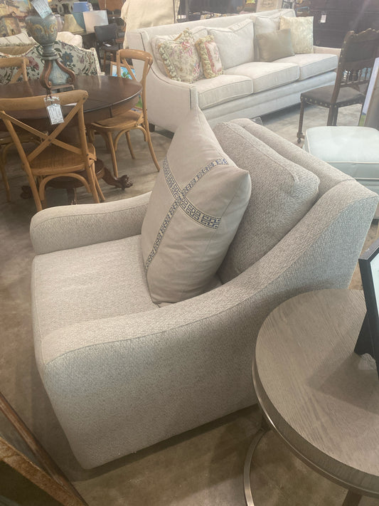 Cozy Life White/Gray Swivel Chair