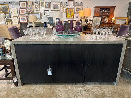 Bernhardt Grey Wood Black Front Buffet/Cabinet 75"w X 22"d X 35.5"h