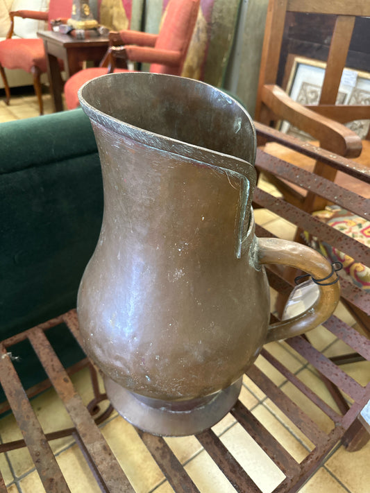 Copper Pitcher w/ Handle 17"