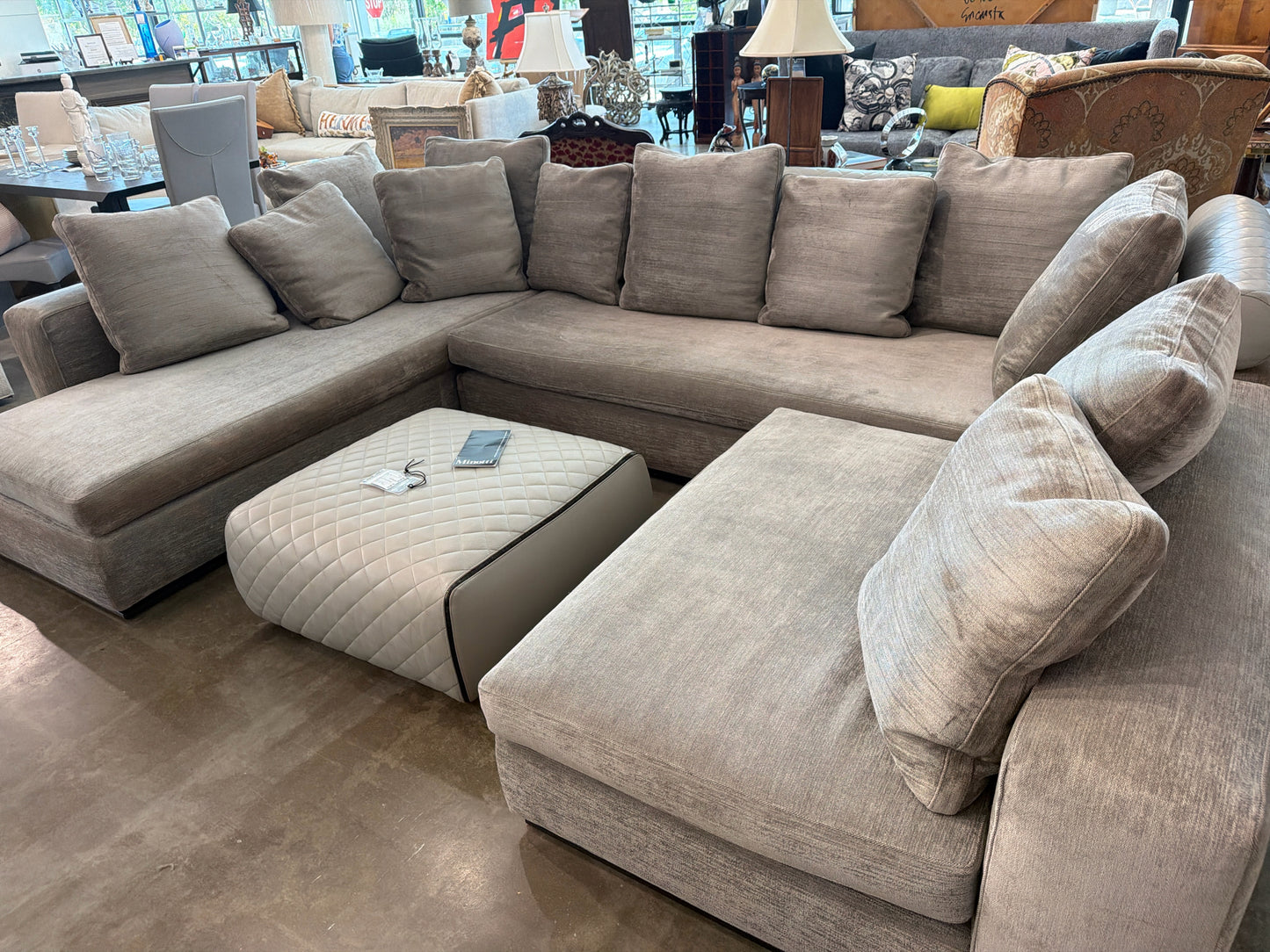 Minotti "Leonard" Pewter 3 Piece Sectional Sofa