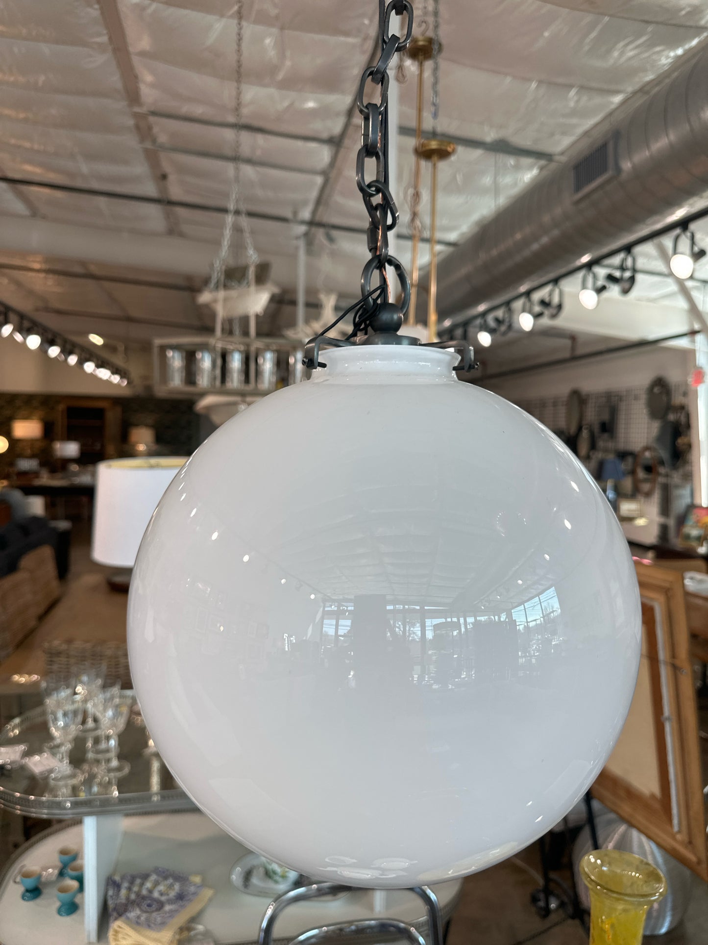 Visual Comfort, NEW Katie Globe Pendant w/ Bronze &  Black Chain