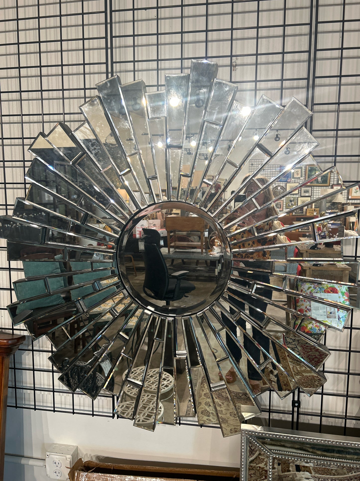 Large Starburst Mirrored Mirror 48"