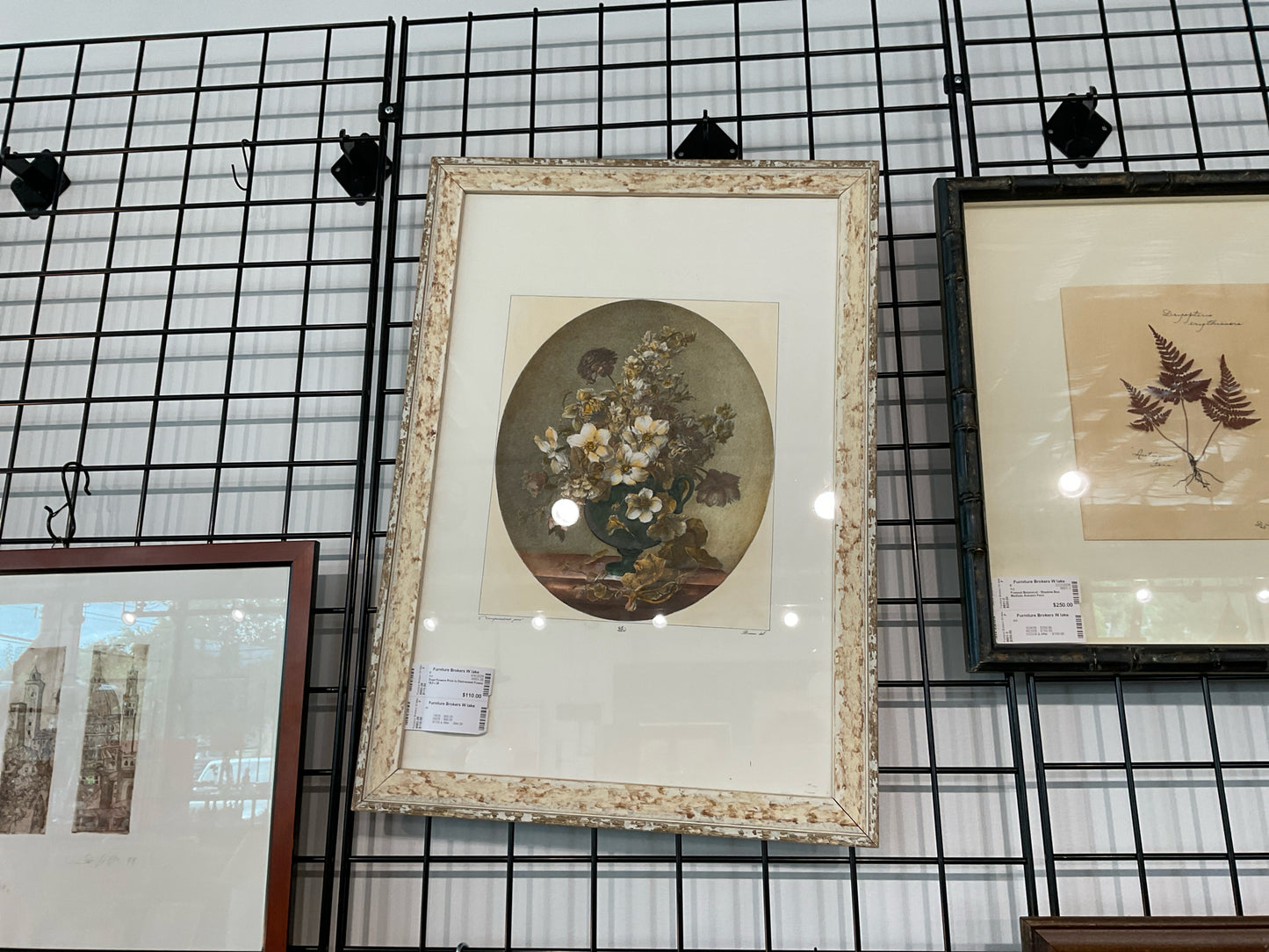 Dried Flowers Print in Distressed Frame 18.5 x 26