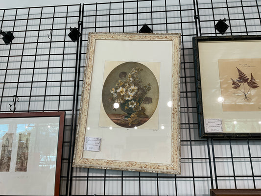 Dried Flowers Print in Distressed Frame 18.5 x 26