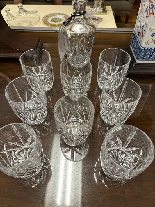 SET/8 Waterford Cut Crystal Brook Tumblers (signed)