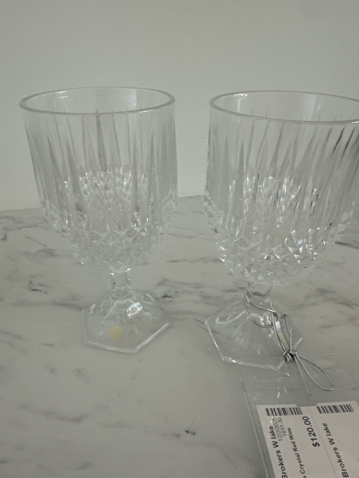 SET of 8 Fostoria Crystal Red Wine Glasses