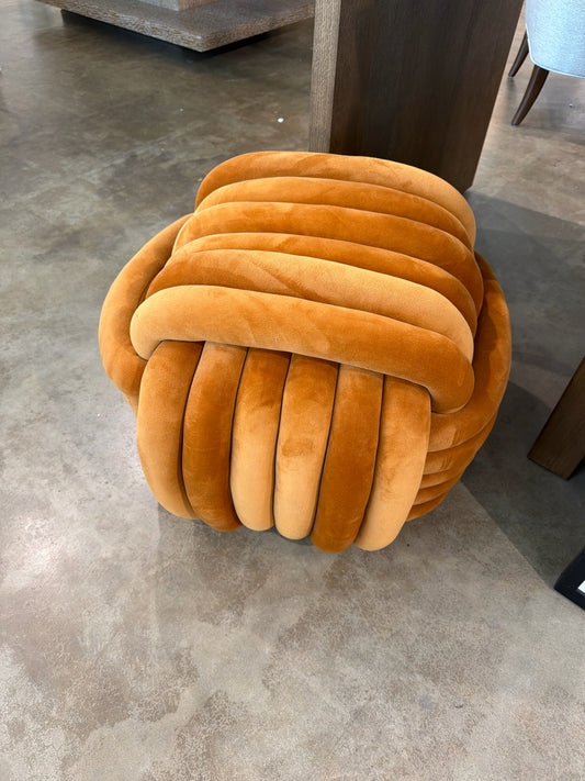 Orange Chenille Rope Stool