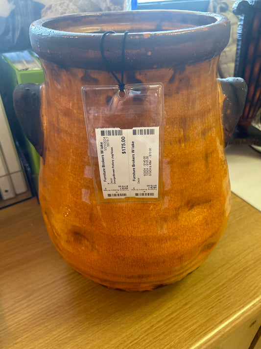 Orange/Brown Pottery Jug/Vase