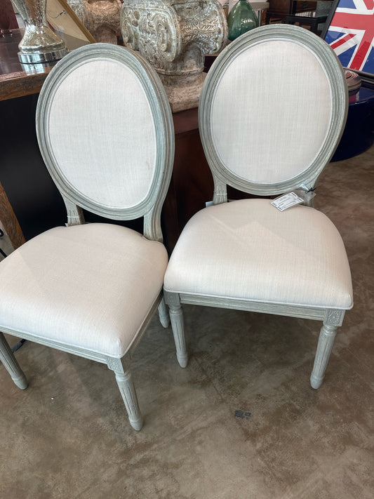 PAIR Kathy Quo Armless Dining Chairs NEW w/Tags