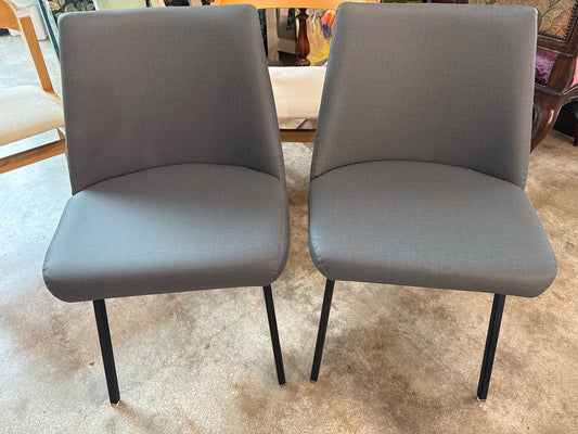 Pair of Trica Upholstered Dining Chairs - Wipeable Gray Colorway (New)