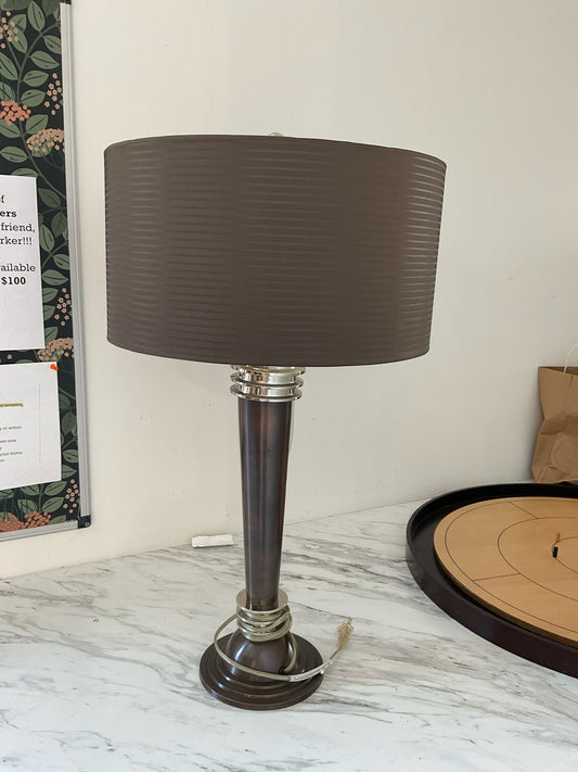 Fredrick Cooper, Atomic Style Lamp Dark Patina Bronze & Chrome
