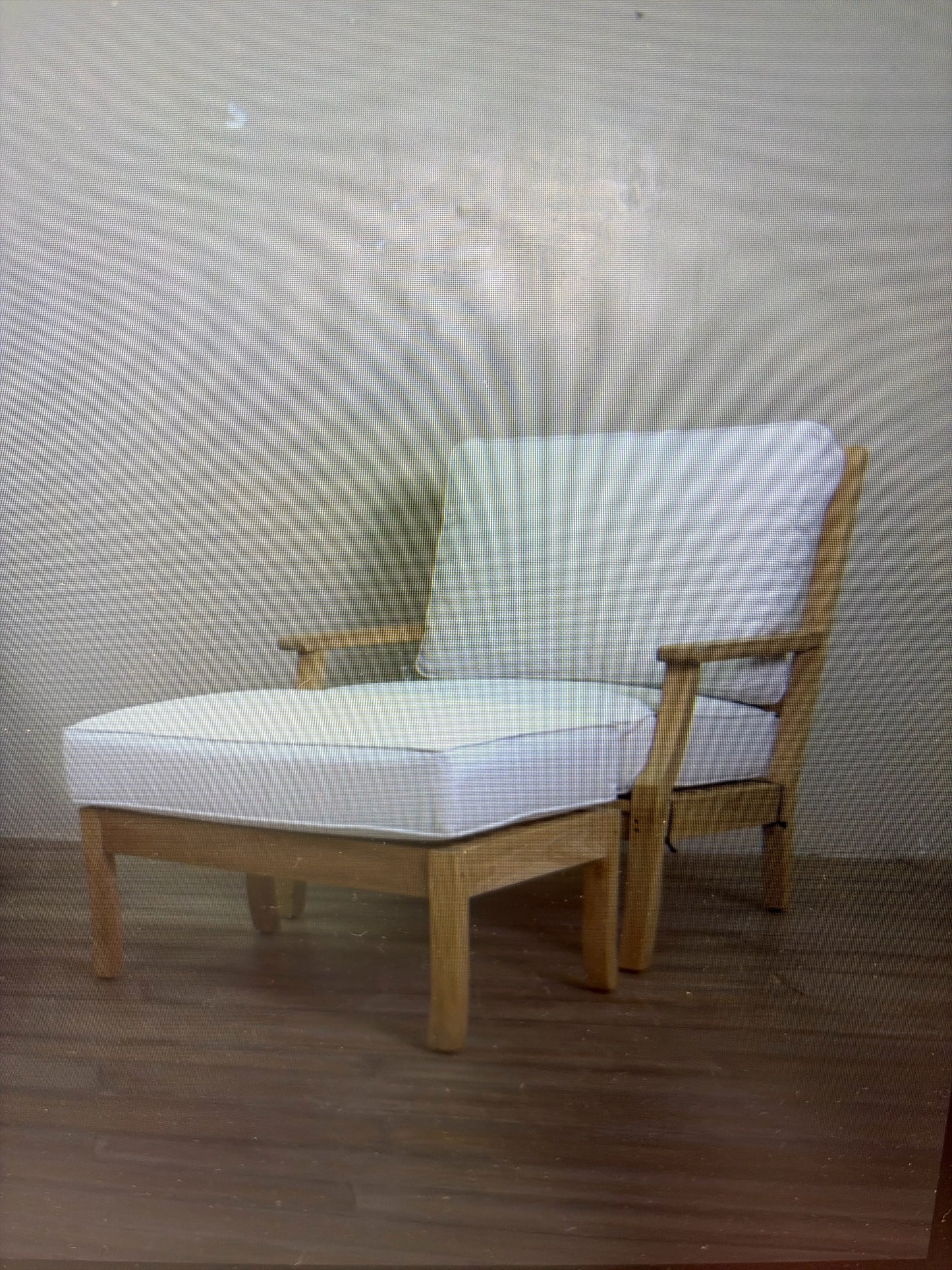 Marie Albert Bridgehampton Ottoman with White Cushion (New)