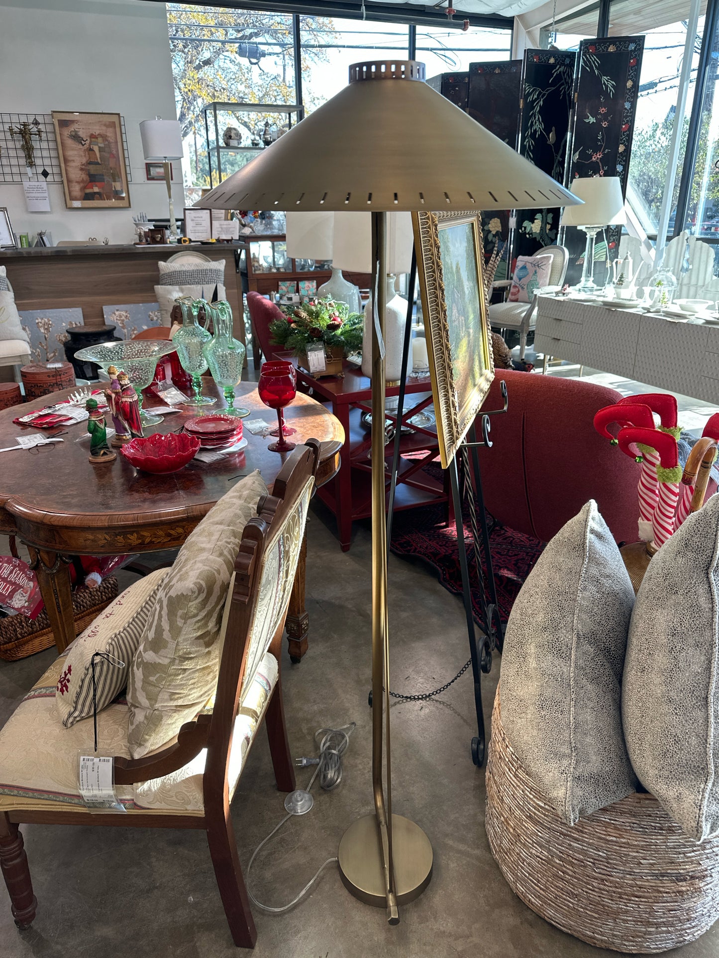 Four Hands "Egon" Floor Lamp Antique Brass