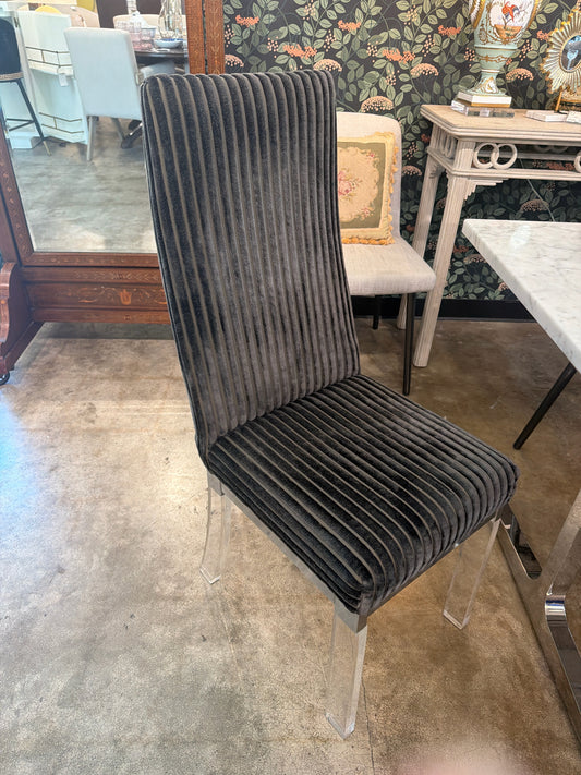 PAIR Vintage Charles Hollice Jones Chairs w/ Custom Kravet Charcoal Velvet