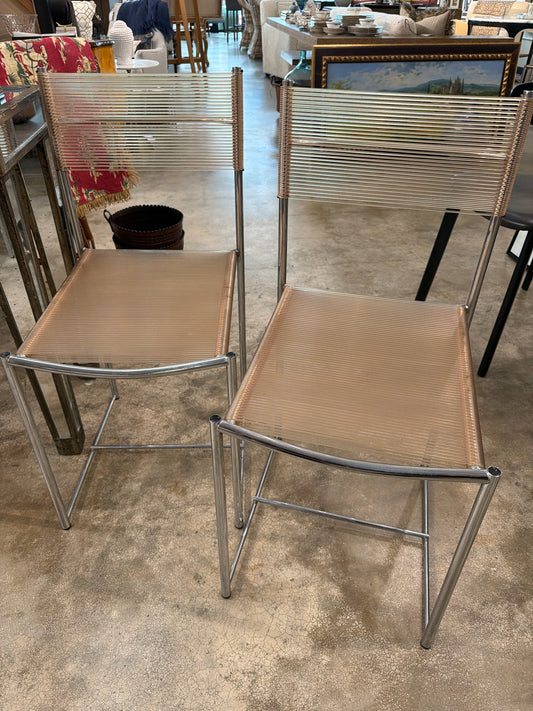 PAIR Vintage Italian Spaghetti Chairs-Giandomenico Belotti