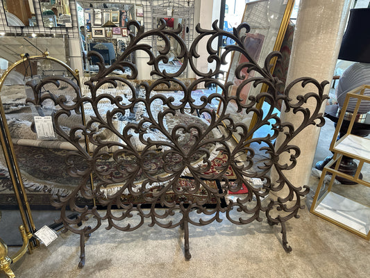 46 x 39H Cast Iron Scroll Fireplace Screen