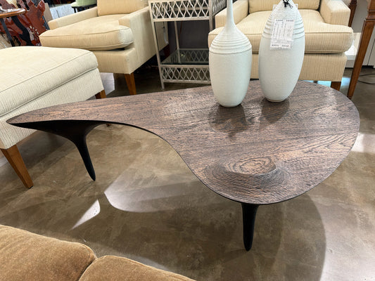 Wood Sculptural Low Curved Coffee Table