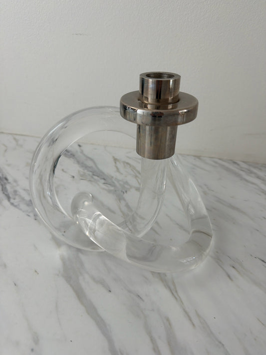 Vintage MCM "Dorothy Thorpe" Pretzel Lucite Candlestick