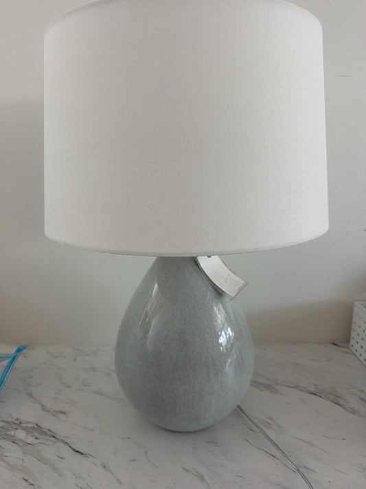 Uttermost Light Blue Ceramic Lamp w/ White Shade