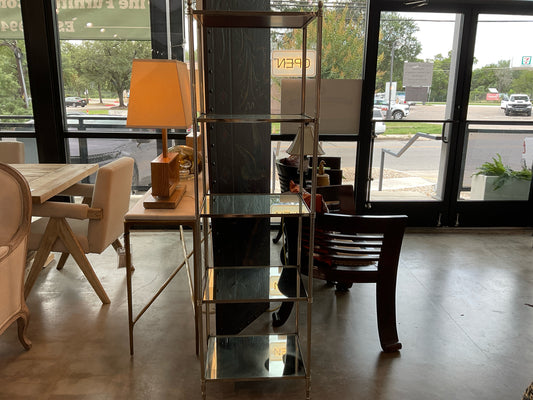 "Acorn" Global Views Nickel/Glass Shelf Etagere 19.5W X 15 D X 65H
