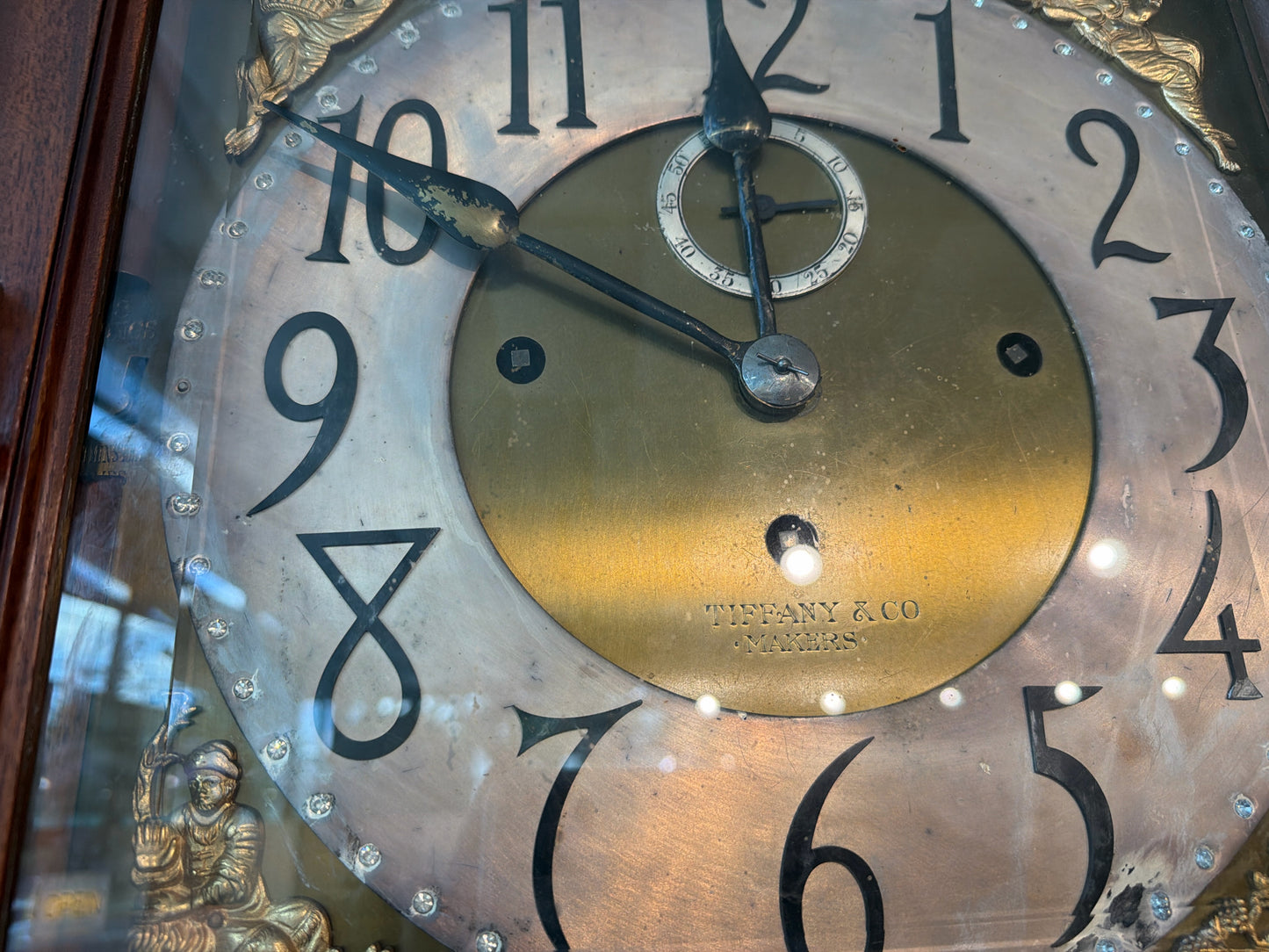 Antique Tiffany & Co. by Walter Durfee-?- Tiger Oak Grandfather Clock