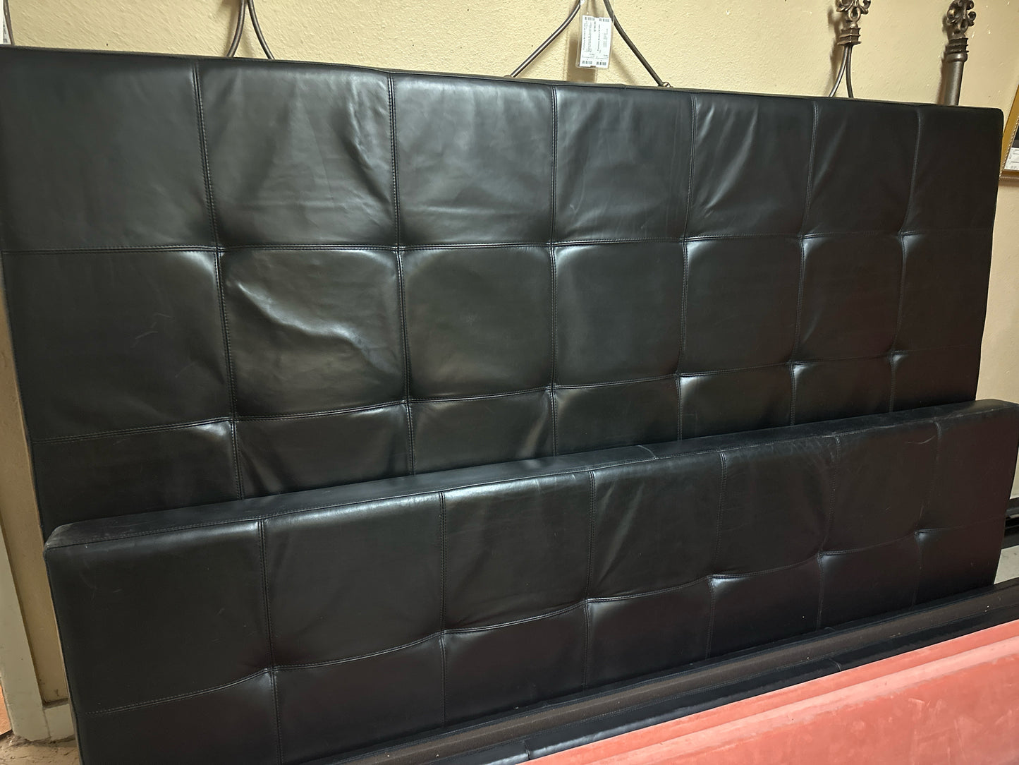 KING Black/Brown Leather HB/FB/Sides Bed