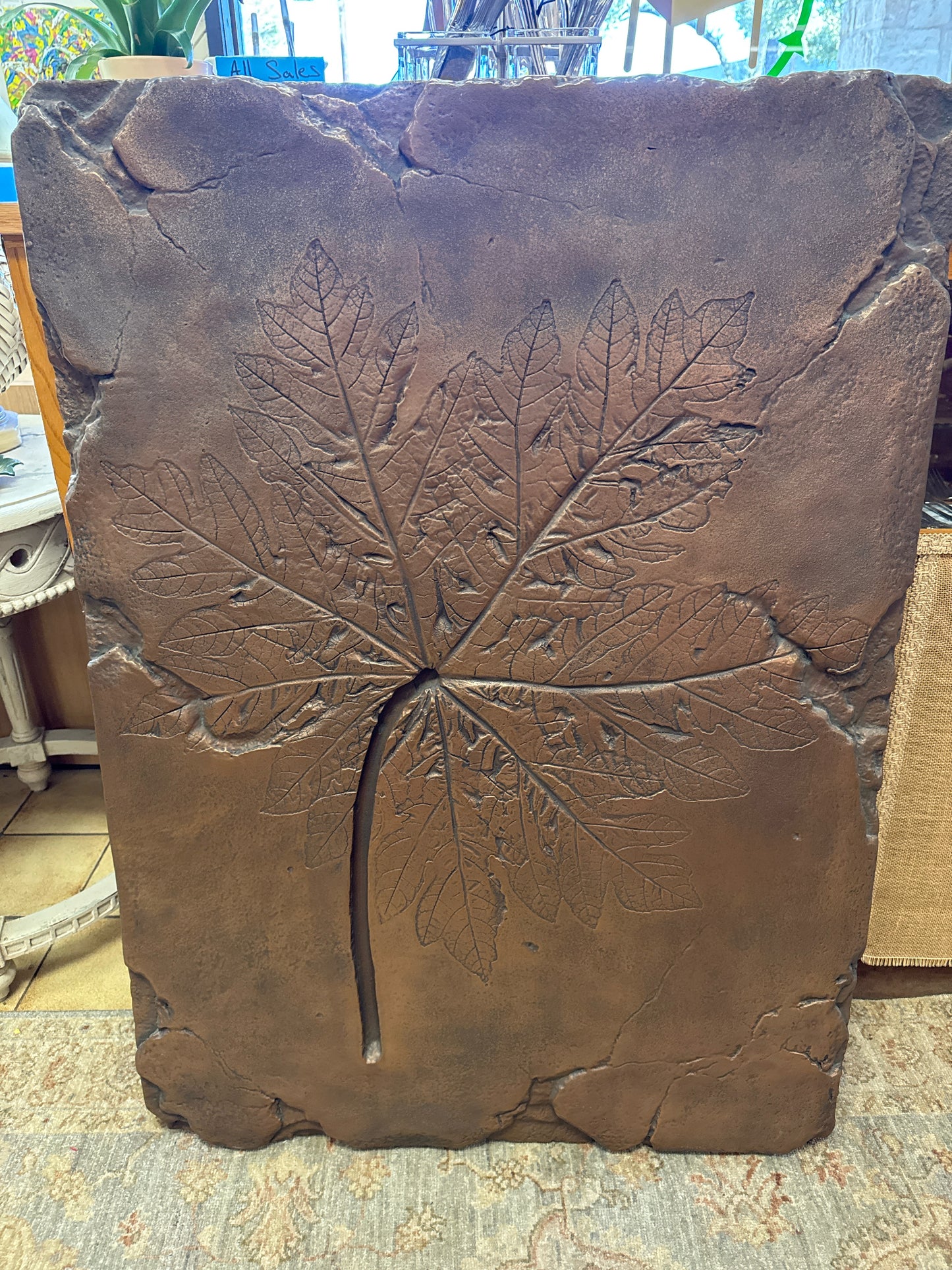 Bronze Style Leaf Fiberglass Wall Art (Indoor/Outdoor)