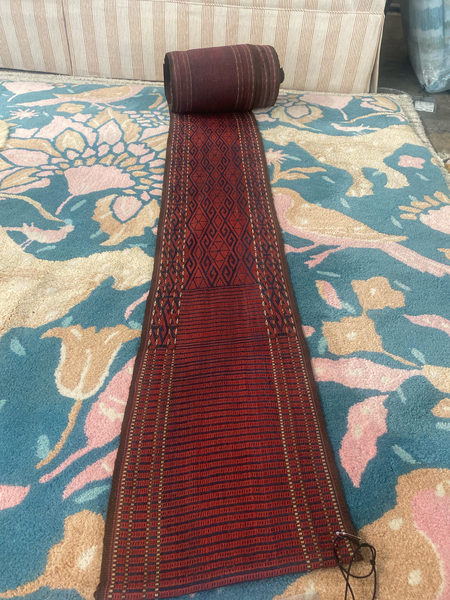 Antique Kilim Bant Tent Band Decorative Textile 12" x 47.5 FT