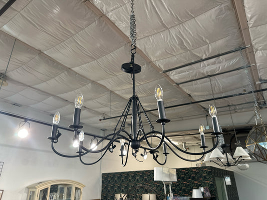 Black 8 Light Chandelier