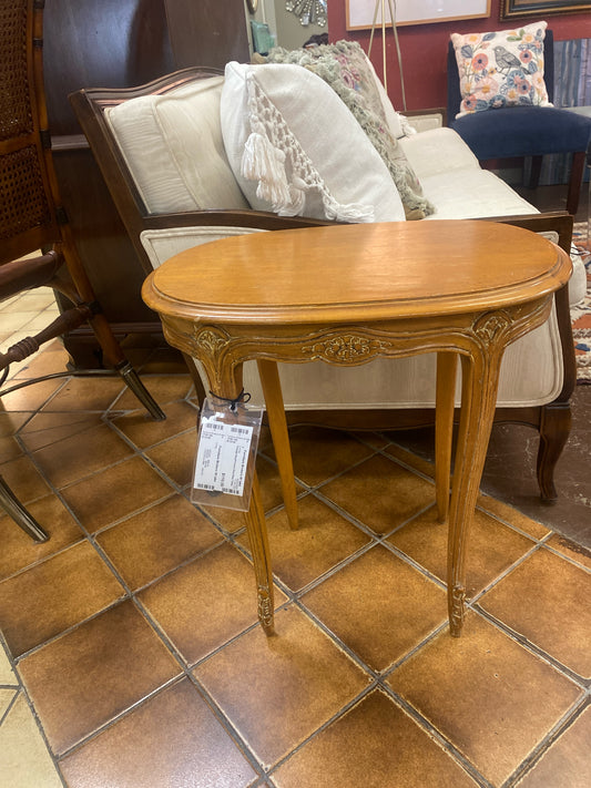Vintage Small French Oval Side Table