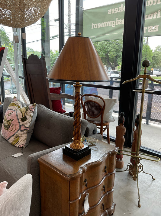 PAIR of Barley Twist Lamps w/Marble Base