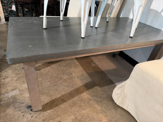 Kids Grey Tin Top Wood Legs w/ Casters Child's Art/Dining Table