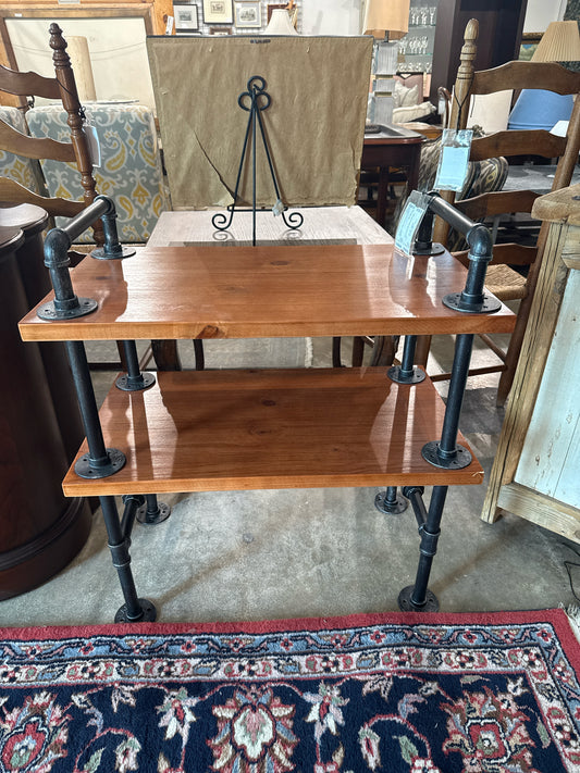 Industrial 2- Shelf  Wood Side Table-Kim Las