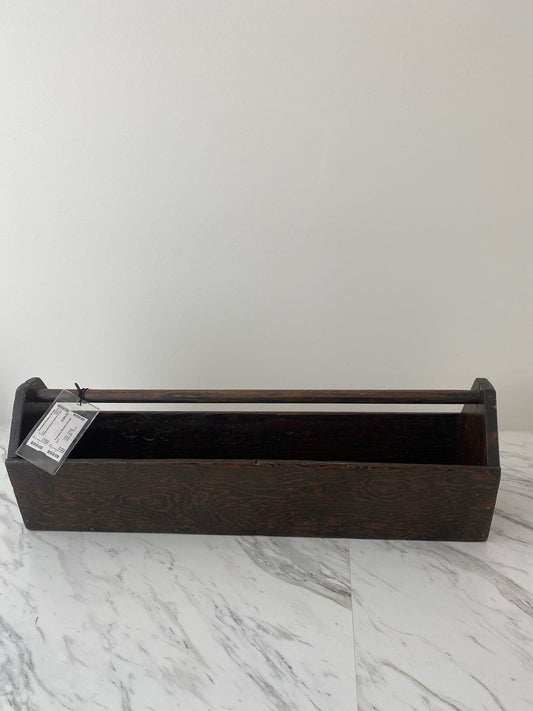 Antique Dark Wood Carpenter's Caddy