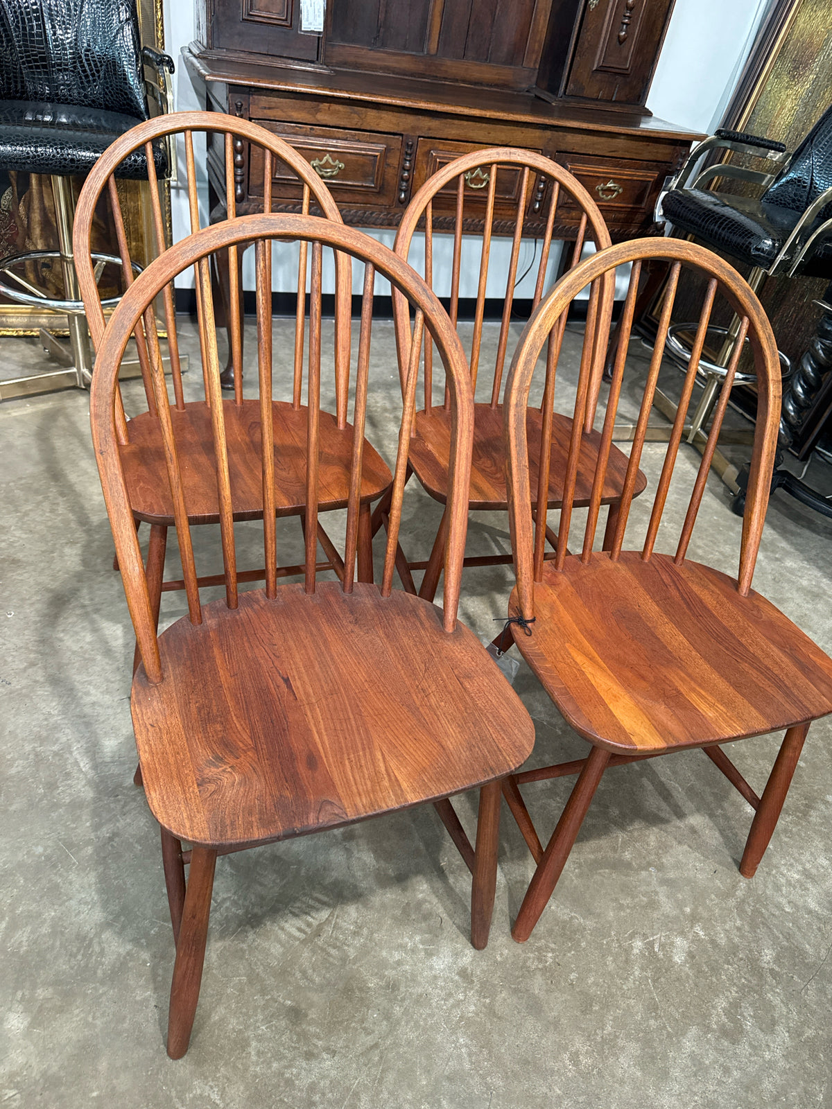 Set of 4 Teak Wood Dining Chairs by Erik Oleg Jorgensen (maker's mark)