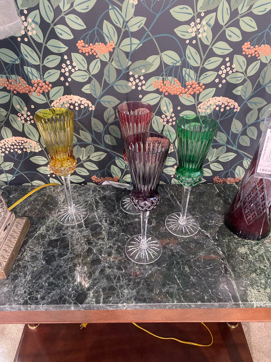 SET of 4 Multi-Color Champagne Flutes