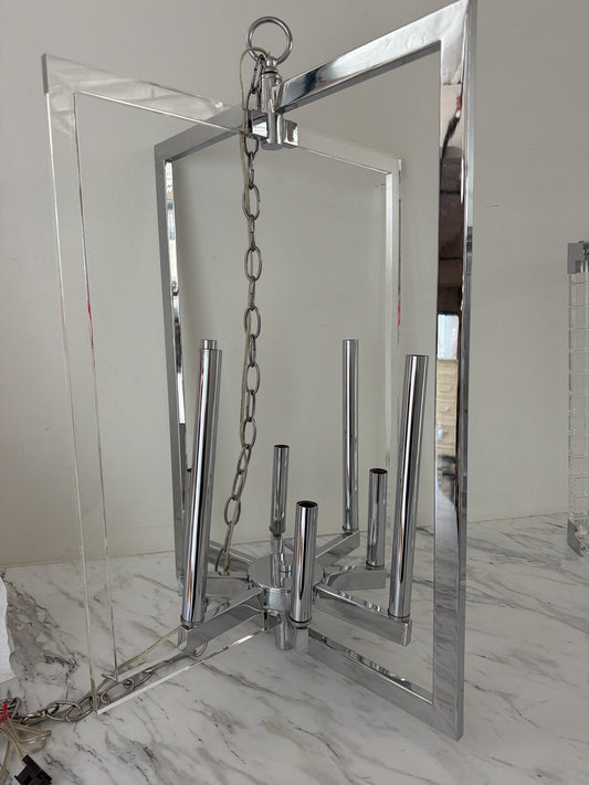 Acrylic/Chrome 8 Light Chandelier 19 x 22.5