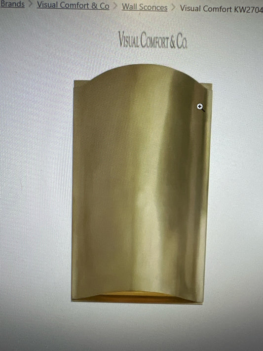 NIB Visual Comfort "Avant" Small Antique Brass Wall Sconce