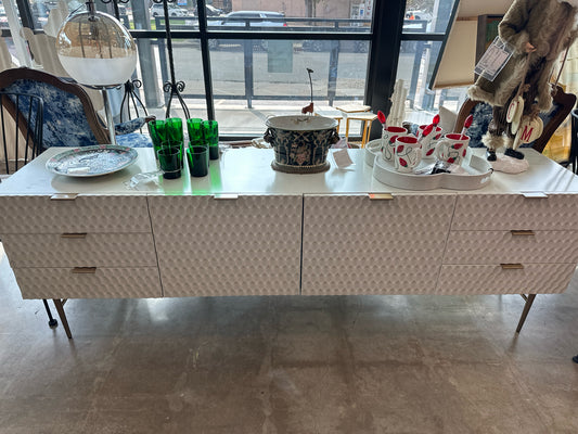 West Elm Console Cream/Gold Accent 6 Drawers