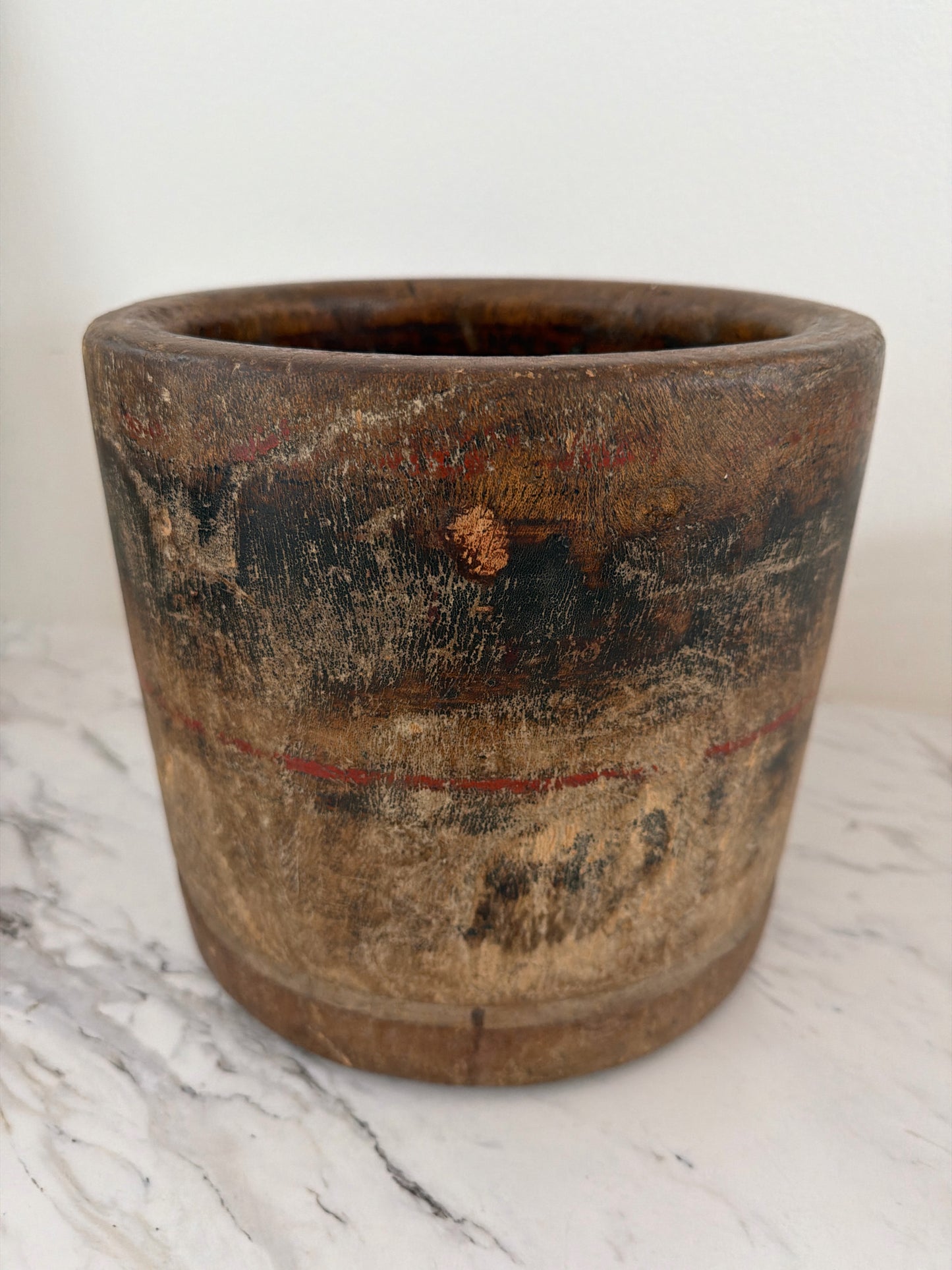 Antique Carved Spice Grinder from a Solid Tree Trunk 9" x 10"