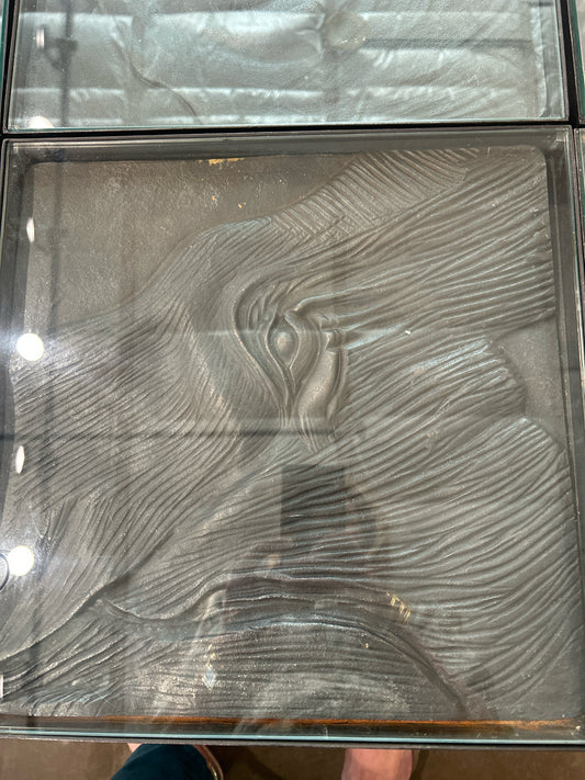 Animal Head Stone Metal Base Glass Top Table