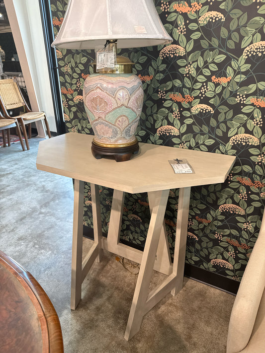 Cream Painted Wood Side Table 5 Sides