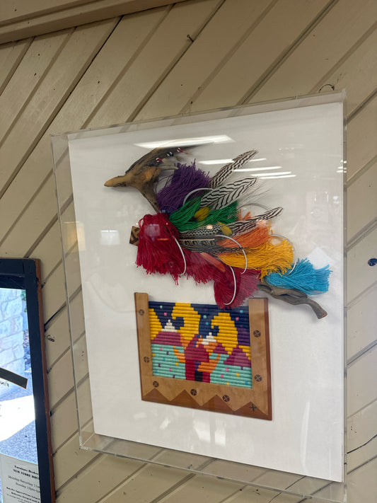 Roadrunner Talisman in Acrylic Shadow Box 24.5 x 30.5