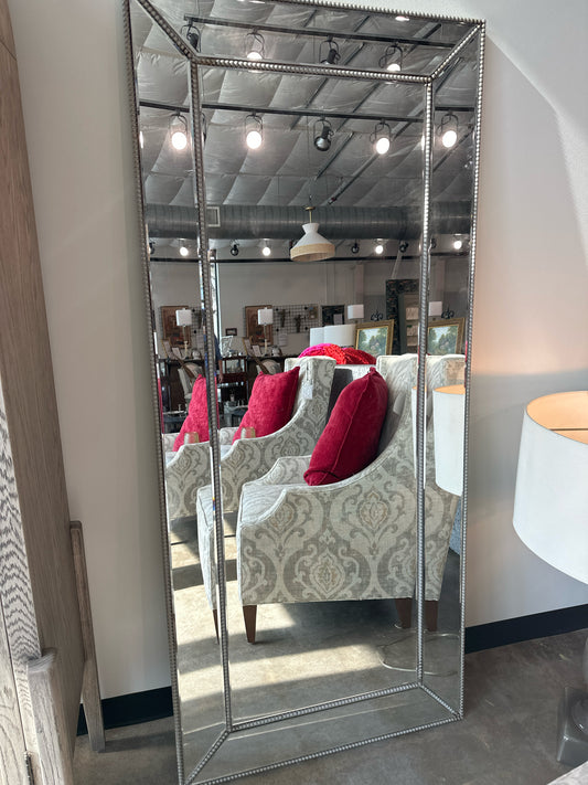 Silver Beaded Tall Mirror 32 x 72
