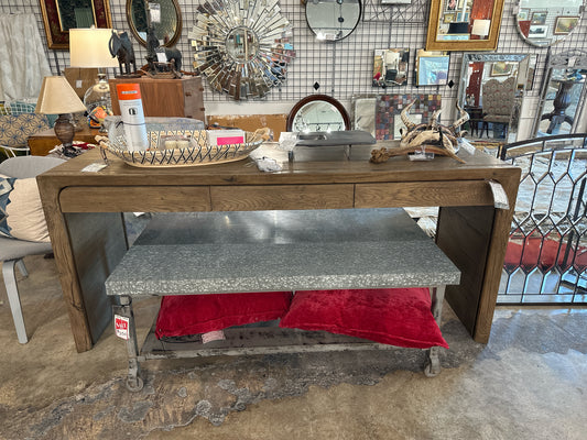 "Henry" Wood Desk/Console Wood Waterfall-NEW