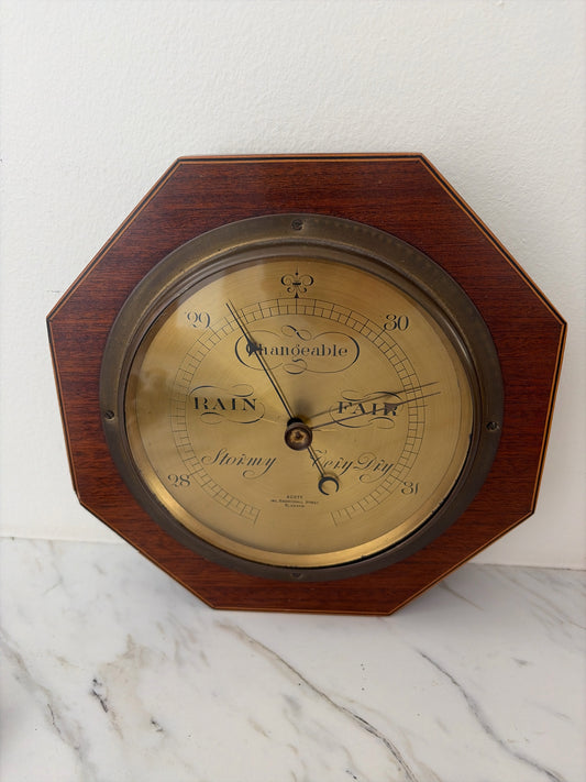 Antique Short & Mason Octagonal Wall Barometer