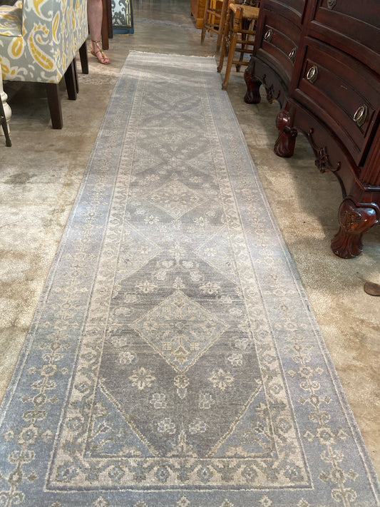 Blue/Grey  Runner Rug- 12' X 30.5"