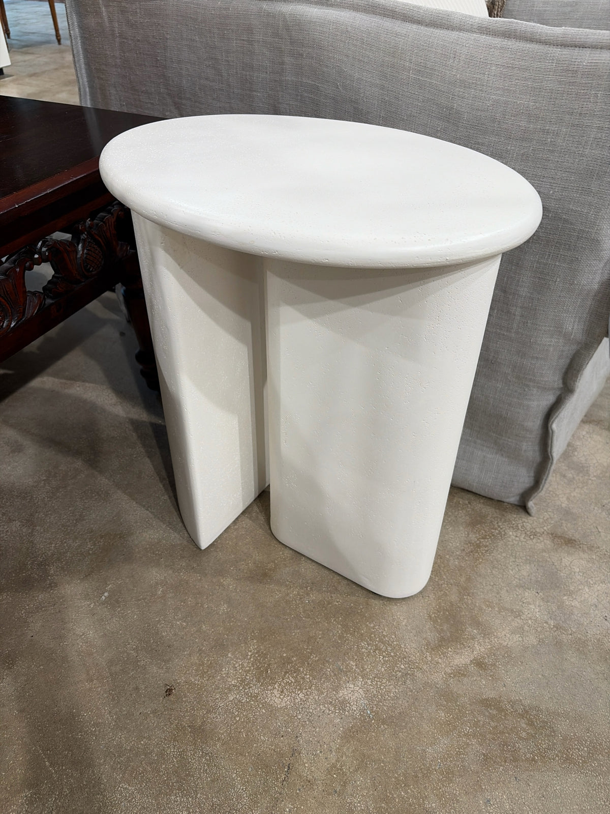 Gabby Home White Oval Contemporary Side Table